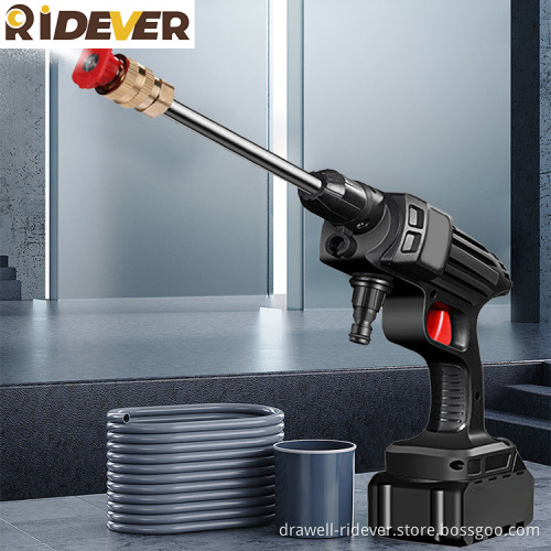 Ridever 21V 30000MA Stainless Steel Barrel 65 Minutes Working Time Car Wash High Pressure Washer Machine Car Washer